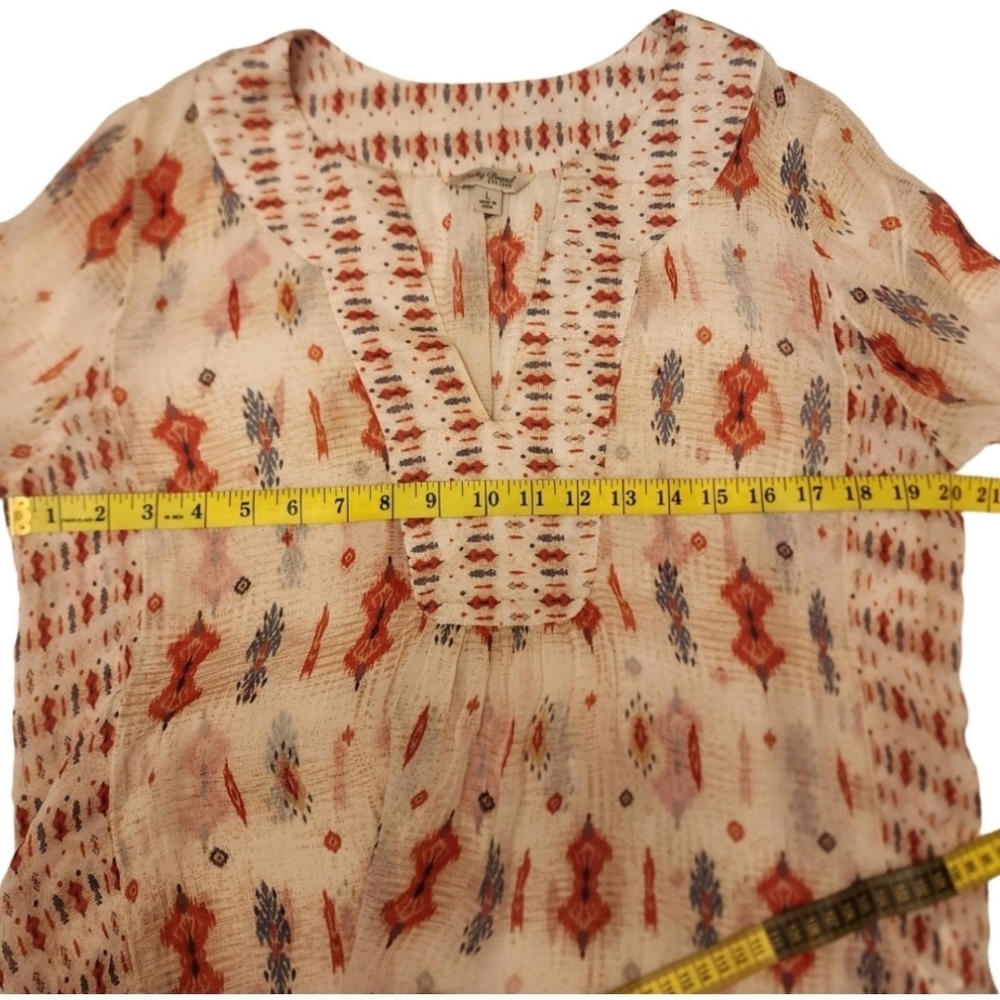 Lucky Brand Semi Sheer Western Blouse Size L - Picture 7 of 14
